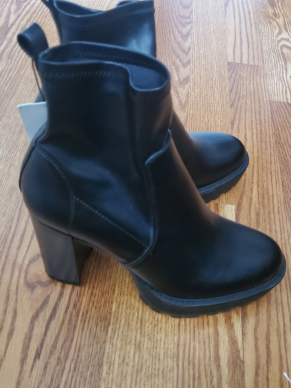 Bershka Black Block Heel Ankle Boots